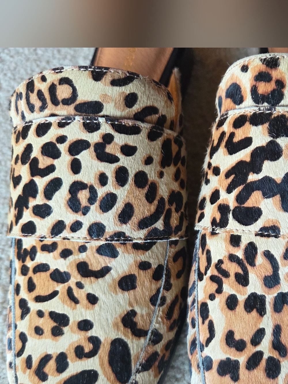 Halogen Violet Leopard Print Calf Hair Mules Size 8 - Picture 4 of 8